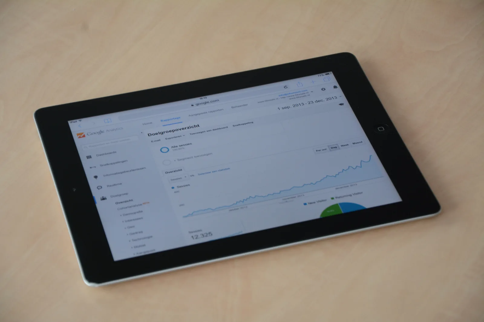 A digital tablet showing a web analytics dashboard with graphs and charts. GA4 DebugView for Web Analytics: What an Event Test Proves