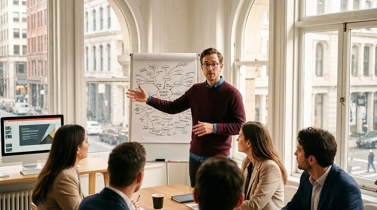 presentation, workshop, strategy, leadership, business, meeting, flipchart, planning, professional, office, brainstorming, teamwork, communication, diagram, explanation, startup, corporate, training, collaboration, career, ai generated. What a serious marketing attribution checklist covers